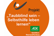 AOK Emblem: Taubblind sein - Selbsthilfe leben lernen