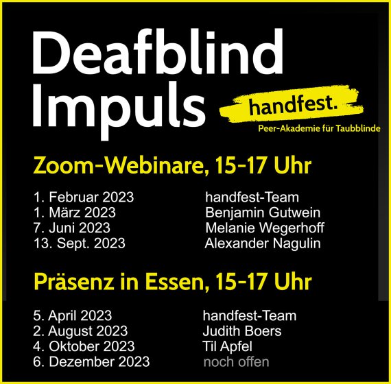 Termine für Deafblind Impuls 2023 